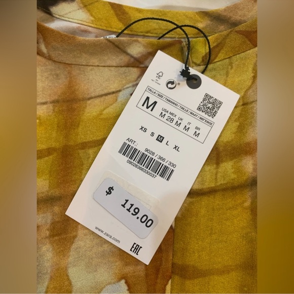 Blogger Favorite Zara Printed Midi Dress Size Medium - Picture 15 of 16